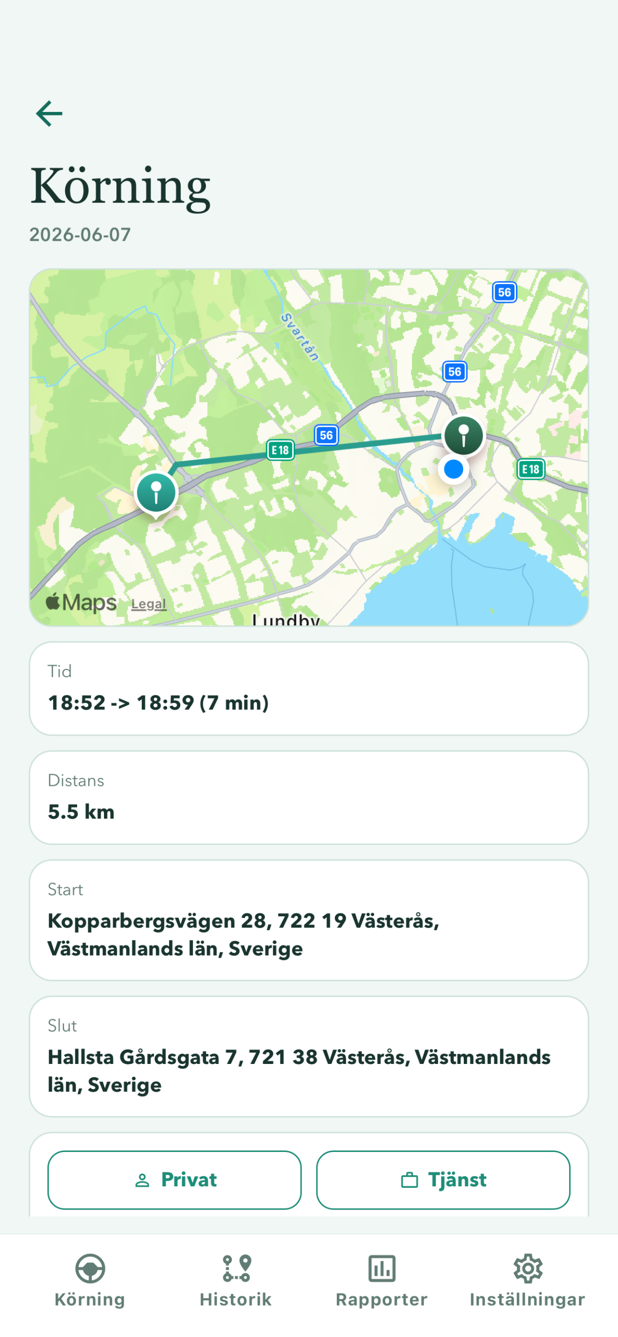 Körjournal historik